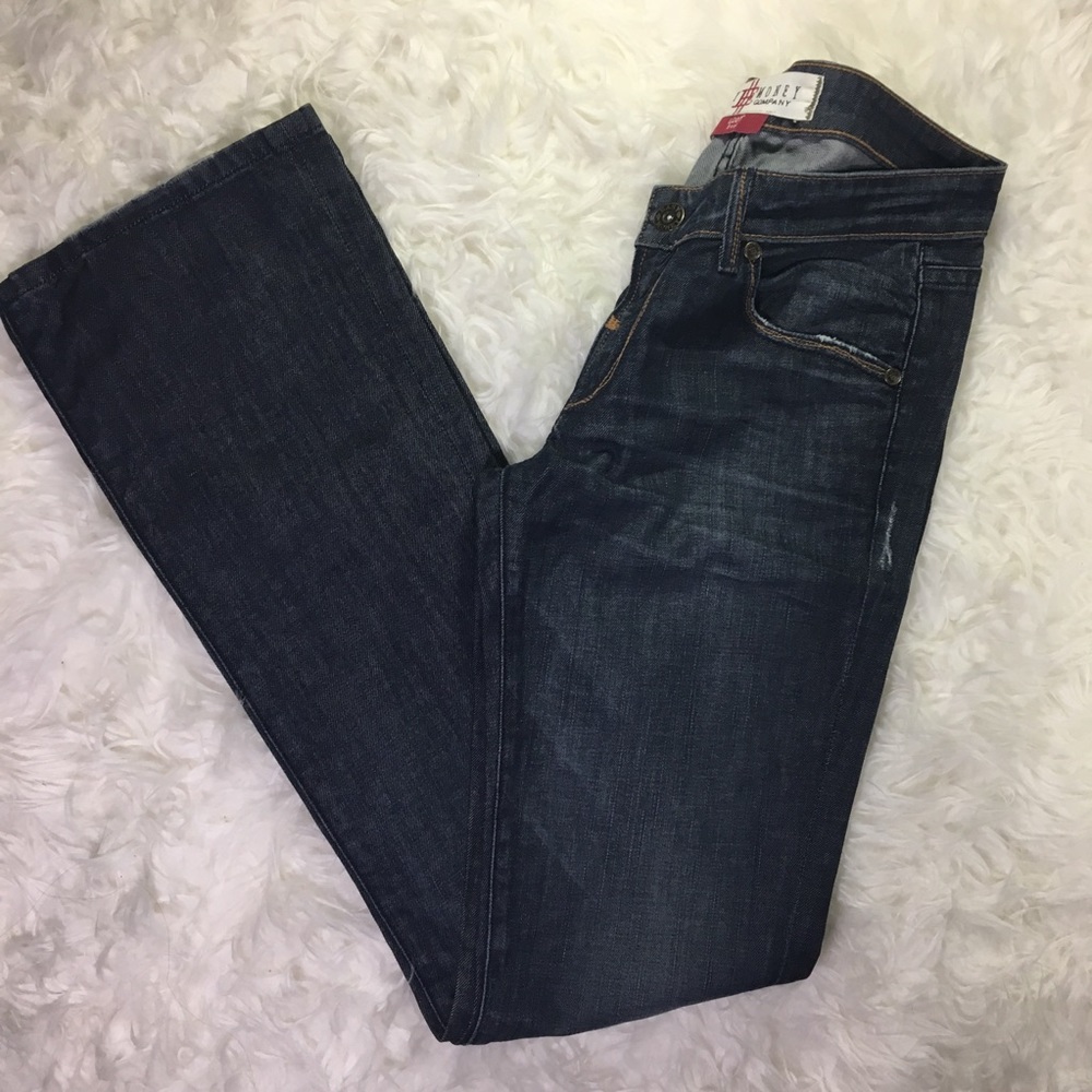 Easy Money Loot Boot Distressed Low Rise Jeans